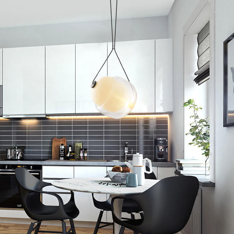Nordic Macaron Glass Oval Candy 1-Light Pendant Light