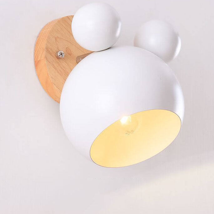 Nordic Macaron Cartoon Bear Shape 1-Light Wall Sconce Lamps