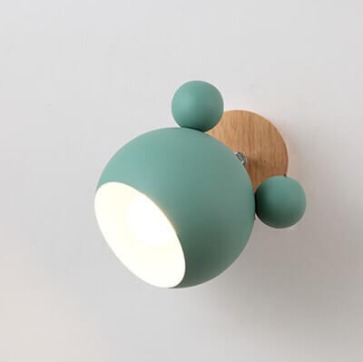 Nordic Macaron Cartoon Bear Shape 1-Light Wall Sconce Lamps