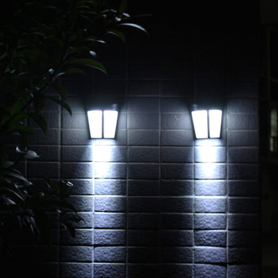 European Solar 6 LED Outdoor Patio Fence Wall Sconce Lamp