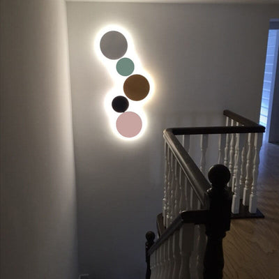 Modern Minimalist Colorful Round Iron LED Wall Sconce Lamp