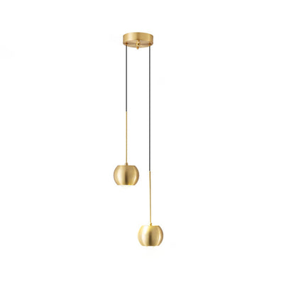 Nordic Light Luxury Full Brass Cylindrical Mini LED Pendant Light