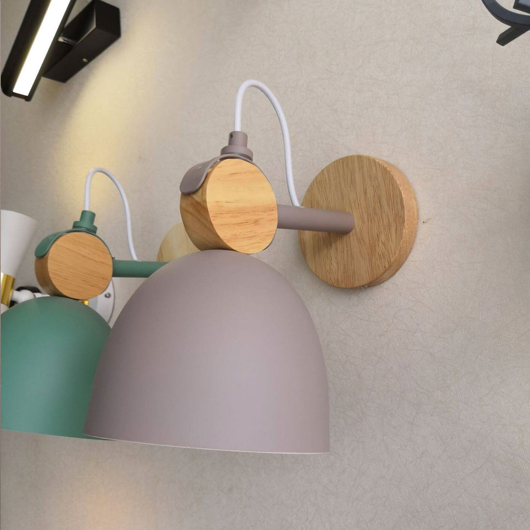 Applique murale rotative à 1 lumière Nordic Macaron Dome Log 