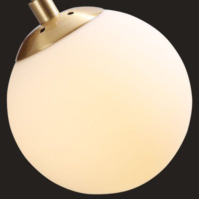 Nordic Walnut Brass Glass Orb 1-Light Wall Sconce Lamp