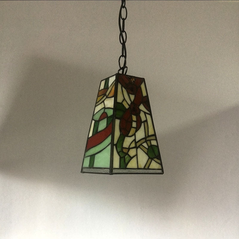 Nordic Vintage Tiffany Glass Alloy 1-Light Pendant Light