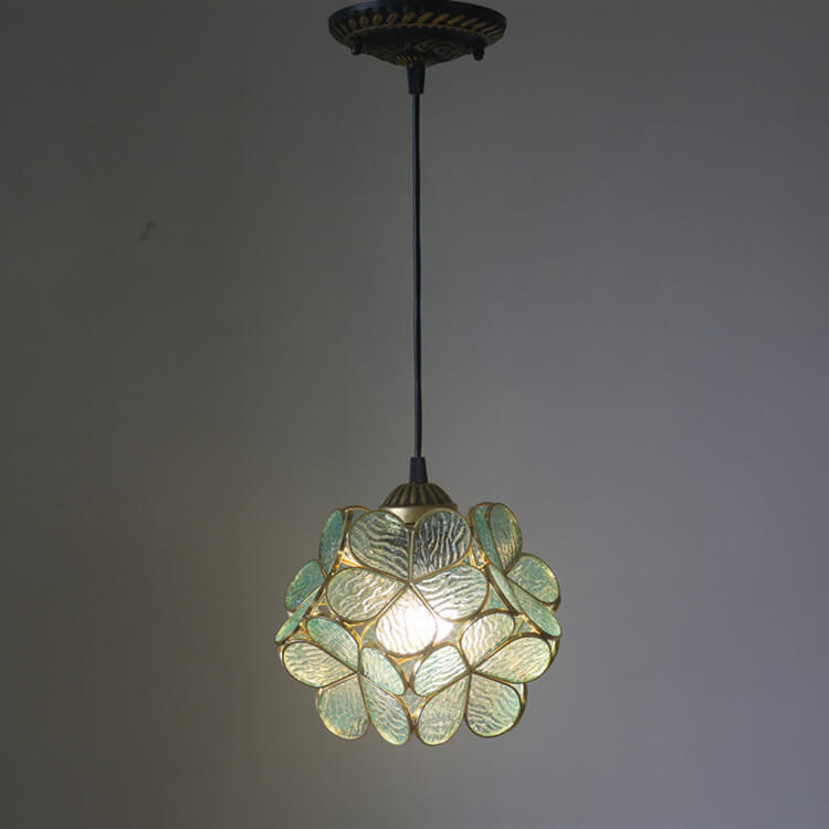 Vintage Stained Glass Petal 1-Light Pendant Light