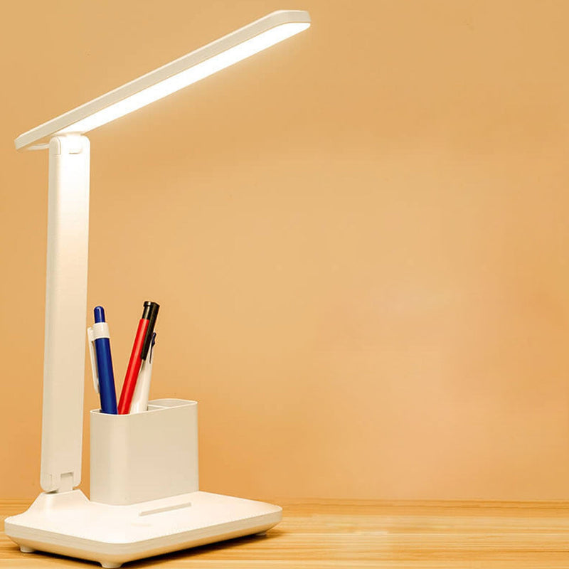 Lampe de bureau LED de lecture avec protection des yeux USB et porte-stylo pliable simple 
