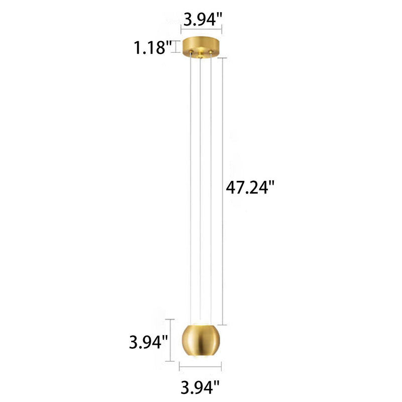 Modernes Licht Luxus Messing Zylinder Design LED Mini Pendelleuchte 