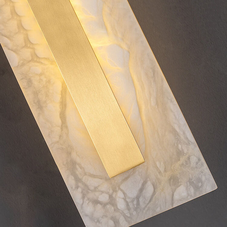 Light Luxury Brass Marble Oval Square LED Wall Sconce Lamp