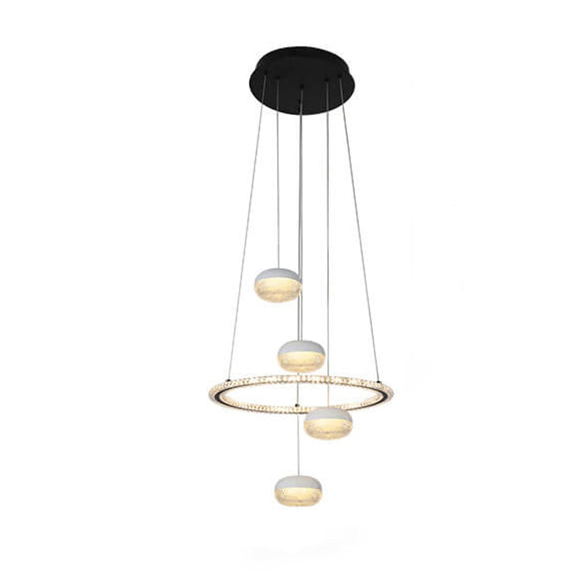 Nordic Minimalist Circle Diamond / Apple Hanging LED Chandelier