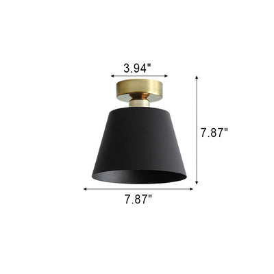 Nordic Minimalist Solid Color Iron 1-Light Semi-Flush Mount Light
