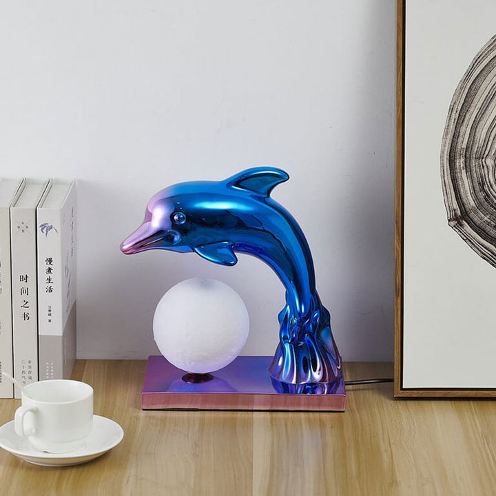 Lampe de Table 1 Lumière avec Abat-jour en Forme de Dauphin Créatif Nordique 