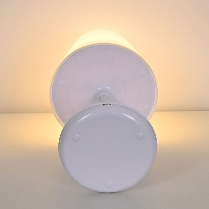 Lampe de table LED rechargeable USB avec télécommande tactile champignon blanc pur moderne 