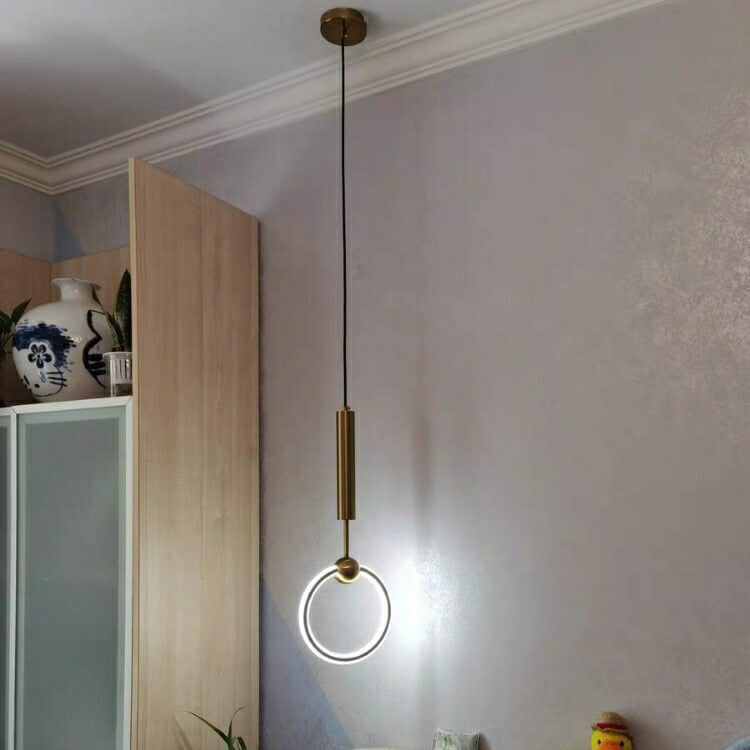 Nordic Luxury Gold Circle Ring LED Pendant Light