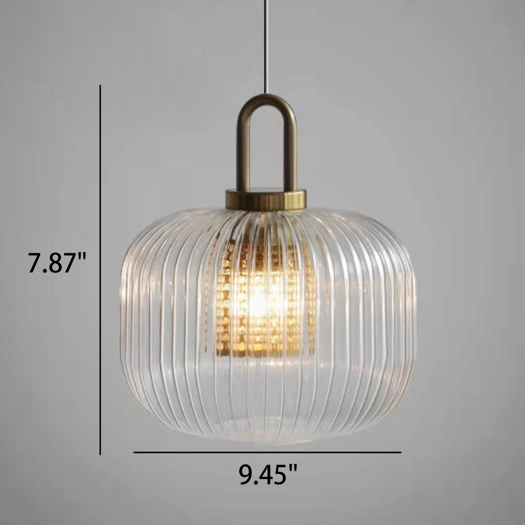 Lámpara colgante de vidrio ovalado vintage industrial de 1 luz 