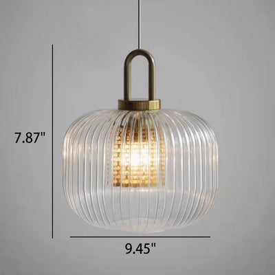 Industrial Vintage Oval Glass 1-Light Pendant Light