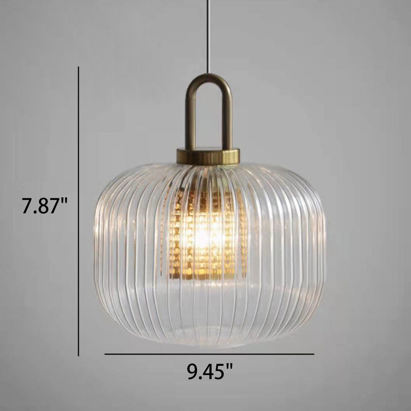 Industrial Vintage Oval Glass 1-Light Pendant Light