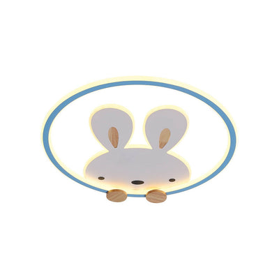 Childlike Creative Cartoon Rabbit Design LED Flush Mount Light