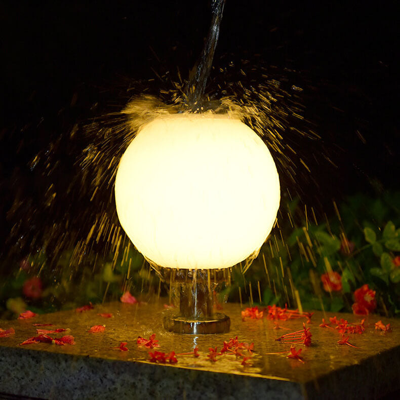 Lampe LED solaire à tête ronde en acier inoxydable et acrylique, luminaire décoratif d&