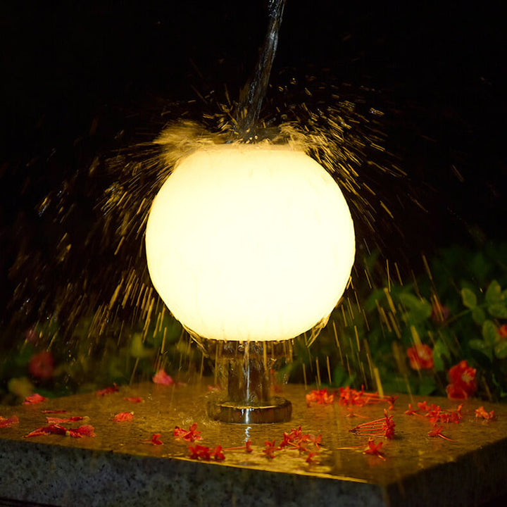 Lampe LED solaire à tête ronde en acier inoxydable et acrylique, luminaire décoratif d&