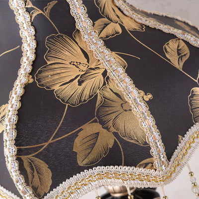 Lampe de table à 1 lumière en résine à pampilles en tissu de luxe européen 