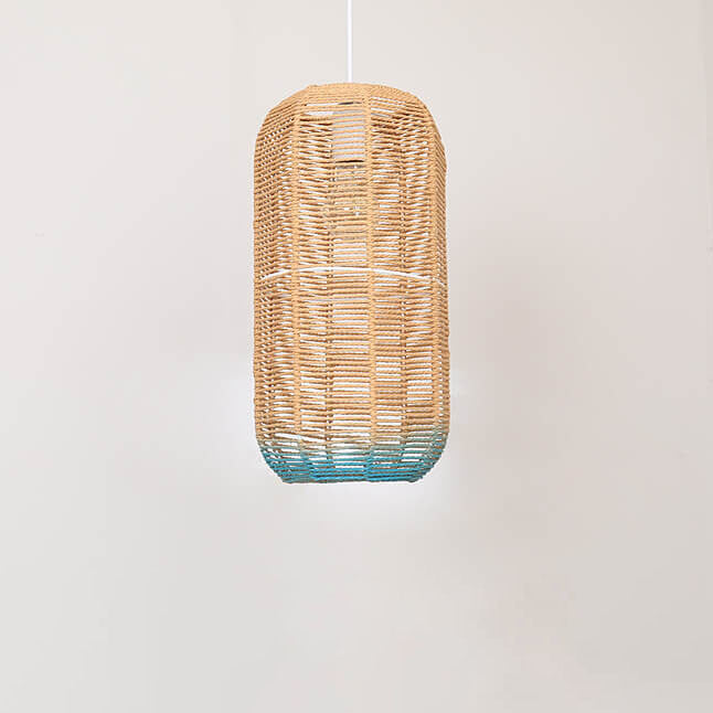 Modern Chinese Hemp Rope Round Geometry 1-Light Pendant Light