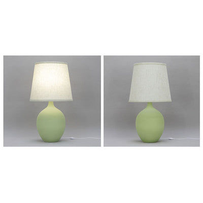 Nordic Fabric Shade Color Ceramic Base 1-Light Table Lamp