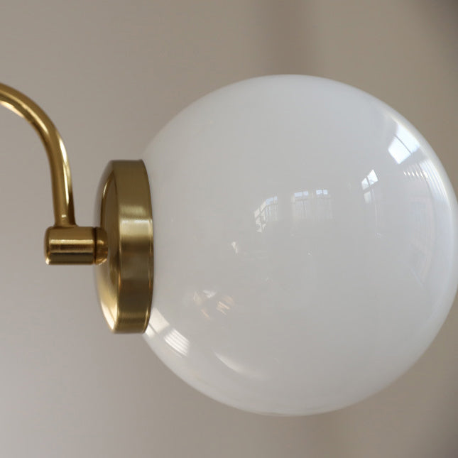Lustre en verre cuivre traditionnel français Orb 3/4/5 lumières pour salon 