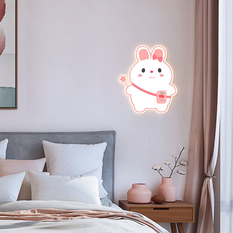 مصباح حائط LED للأطفال بشكل أرنب كرتوني إبداعي ويونيكورن 
