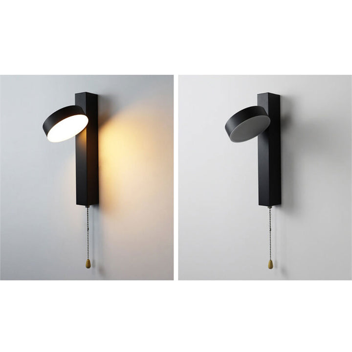 Applique murale LED avec interrupteur à tirette en fer forgé simple nordique et acrylique 