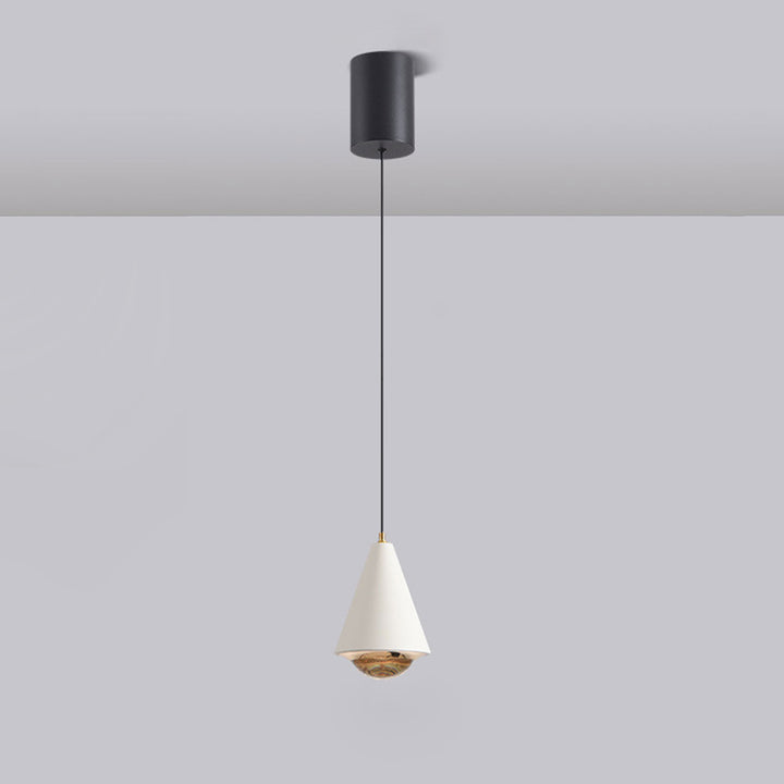 Moderne, minimalistische, einfarbige, konische Pendelleuchte mit 1 Licht 