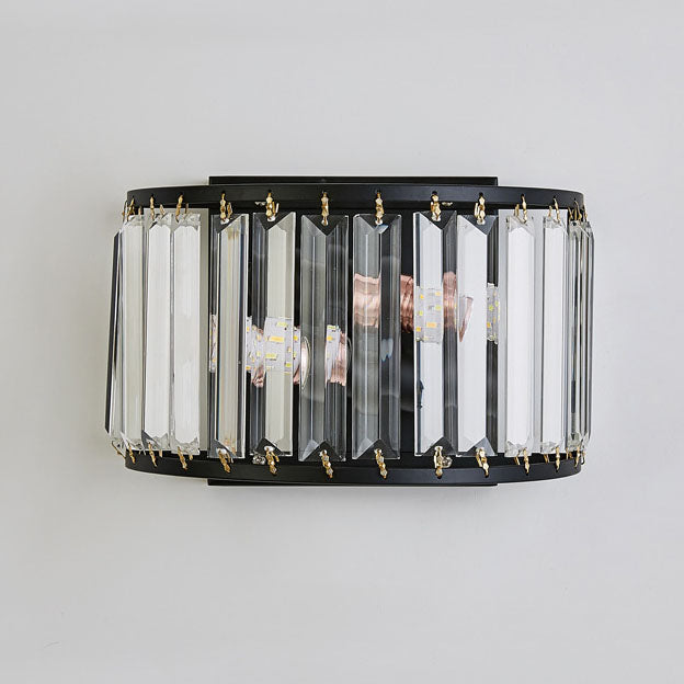 Modern Light Luxury Minimalist Iron Crystal 2-Light Wall Sconce Lamp
