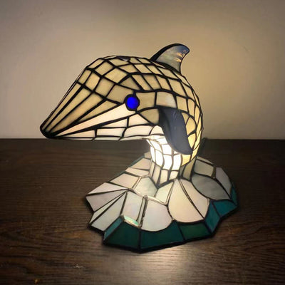 Tiffany Kreative Tier Buntglas 1-Licht Dekorative Tischlampe 
