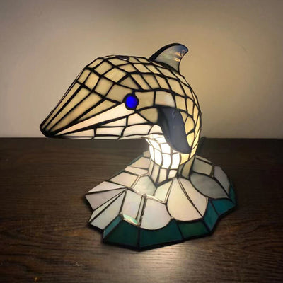 Tiffany Creative Animal Stained Glass 1-Light Decorative Table Lamp