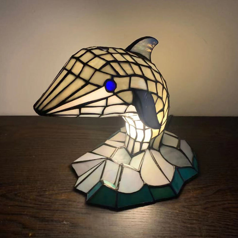 Tiffany Kreative Tier Buntglas 1-Licht Dekorative Tischlampe 
