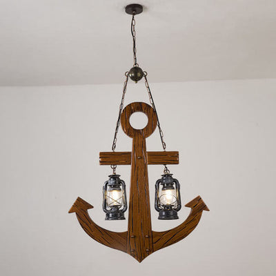 Retro Industrial Boat Anchor 2-Light Island Light Chandelier