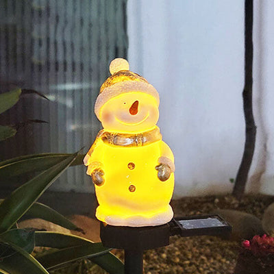 Solar Christmas Resin Snowman Outdoor Garden Decoration Lawn Landscape Light