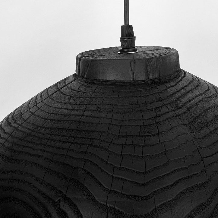 Nordic Vintage Black Dome Resin 1-Licht-Pendelleuchte 