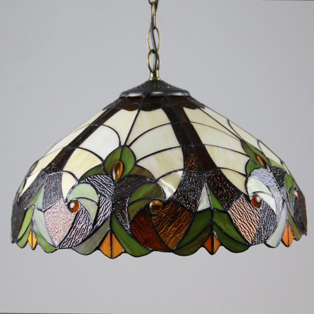 Luminaire suspendu à 1 lumière Tiffany Vintage Butterfly Rose Dome 