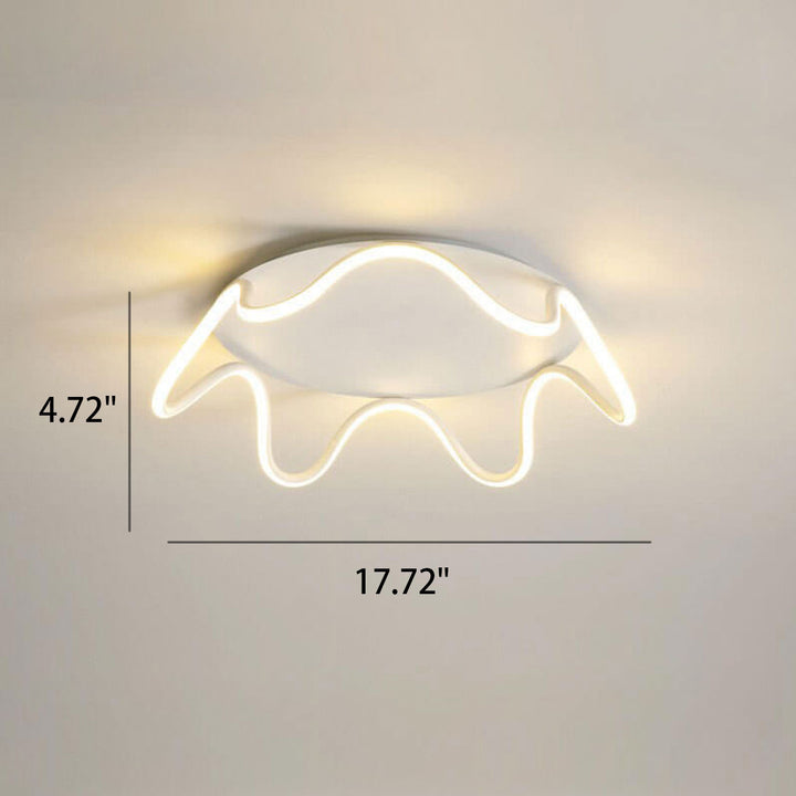 Modern Simple Crown Aluminum LED Flush Mount Ceiling Light