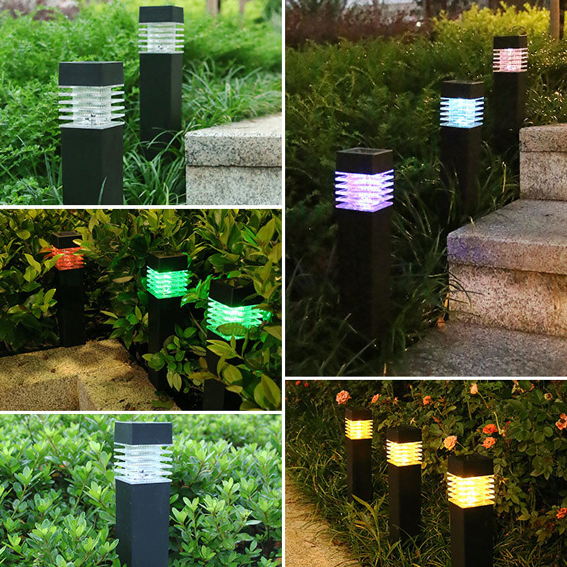 Contemporary Industrial Waterproof Solar ABS Column LED Lawn Insert Light For Outdoor Patio