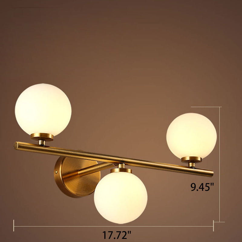 Nordic Creative Milk White Round Ball Metal Magic Bean 1/2/3 Light Wall Sconce Lamp