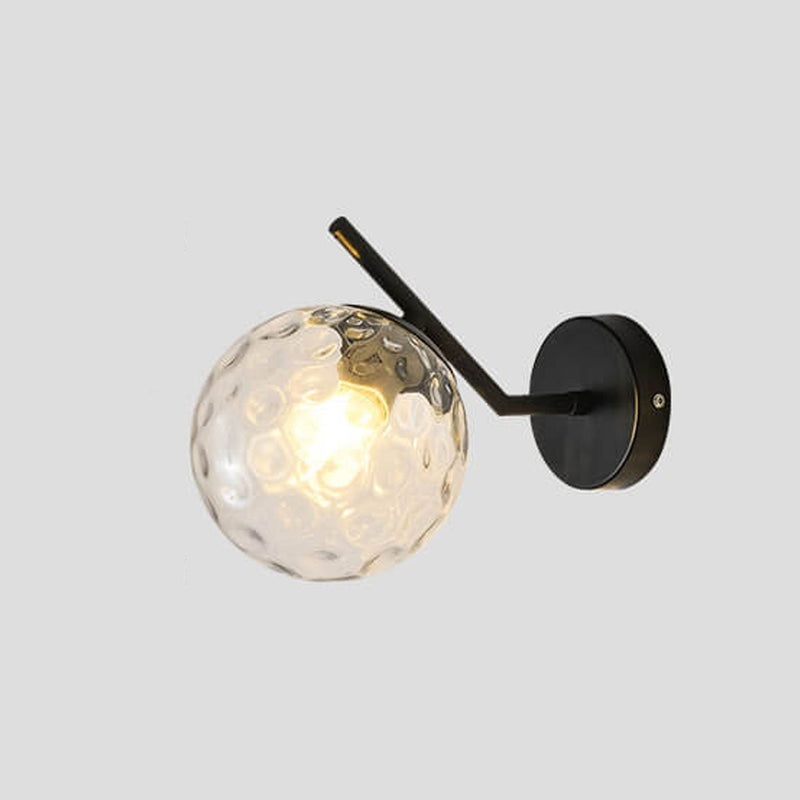 Nordic Minimalist Glass Ball Curve Lamp Arm 1-Light Wall Sconce