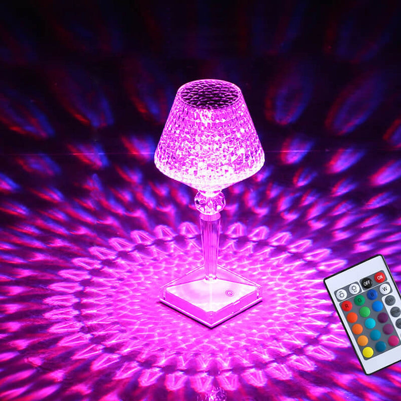 Lampe de Table créative en verre de vin en diamant acrylique, veilleuse décorative en forme de prune 