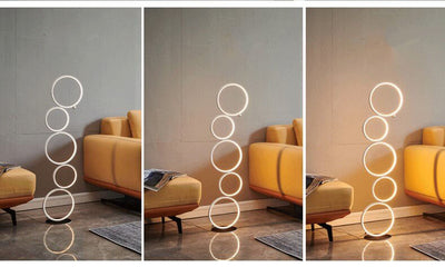 Five Circle Ring 1-Light Round  Combination Floor Lamps