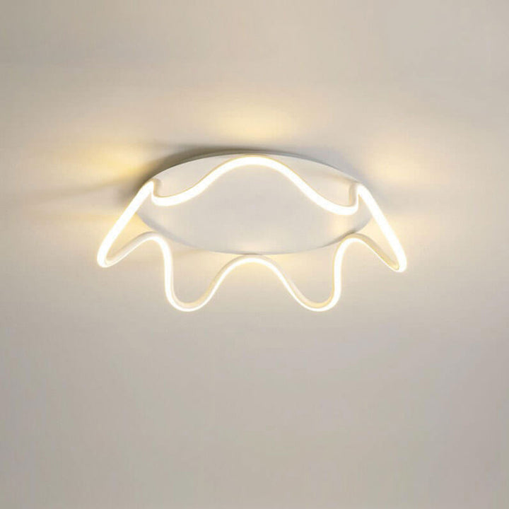 Modern Simple Crown Aluminum LED Flush Mount Ceiling Light