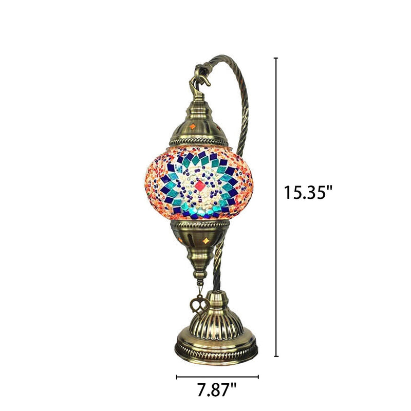 Vintage Stained Glass Turkish Style LED Table Lamp