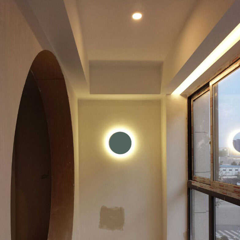 Modern Minimalist Colorful Round Iron LED Wall Sconce Lamp