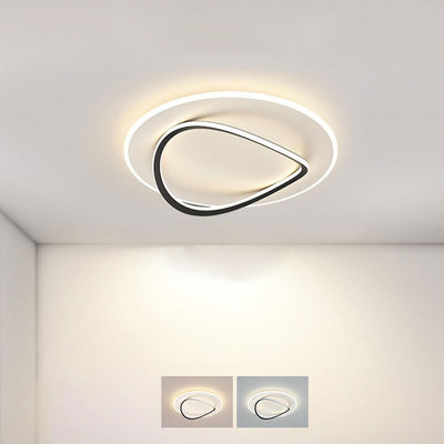 Nordic Minimalist Round Oval LED Flush Mount Ceiling Light