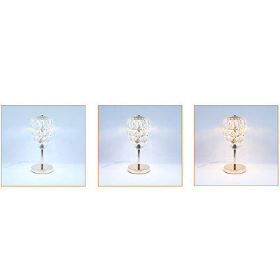 Modern Luxury Crystal Floral Gold Metal LED Table Lamp